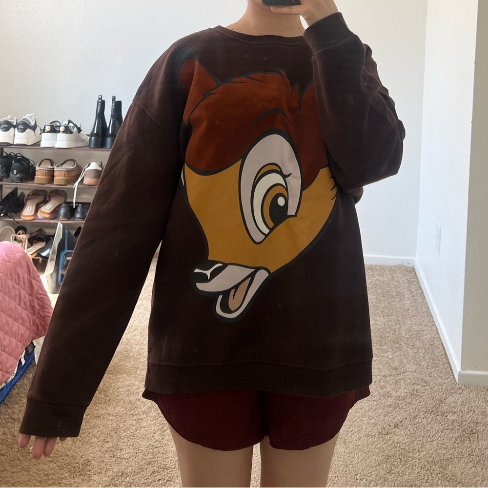 Zara Disney Classic Women’s Brown Crewneck Sweater